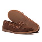 Mocassim Náutico Feminino Positano de Couro Suede Marrom