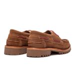 Mocassim Náutico Feminino Couro Suede Castanho
