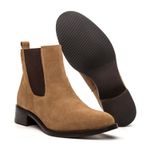 Bota Chelsea Feminina Brunella Camurça Caramelo