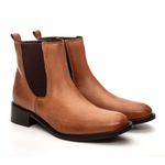 Bota Chelsea Feminina Brunella Couro Whisky