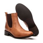 Bota Chelsea Feminina Brunella Couro Whisky