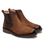 Bota Masculina Chelsea de Couro Nobuck Tan