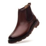 Bota Masculina Chelsea de Couro Pinhão