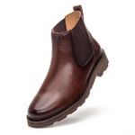 Bota Masculina Chelsea de Couro Pinhão