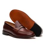 Mocassim Feminino Ornella Havana em Couro com Costura Clara