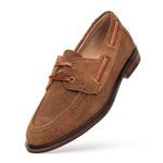 Mocassim Náutico Feminino Boboli Couro Suede Capuccino com Solado de Couro