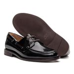 Mocassim Náutico Feminino Boboli Couro Box Preto com Solado de Couro