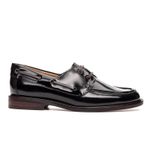 Mocassim Náutico Feminino Boboli Couro Box Preto com Solado de Couro