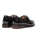Mocassim Náutico Feminino Boboli Couro Box Preto com Solado de Couro