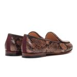 Sapato Feminino Loafer Costanza Couro Cobra Café