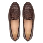 Sapato Feminino Loafer Costanza Café Croco