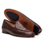 Sapato Feminino Loafer Costanza Café Croco