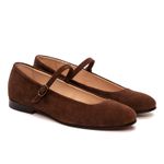 Sapatilha Feminina Domenica Couro Suede Café