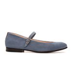 Sapatilha Feminina Domenica Couro Velour Azul Denin
