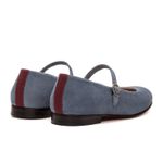 Sapatilha Feminina Domenica Couro Velour Azul Denin