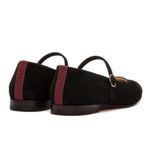 Sapatilha Feminina Domenica Couro Velour Preto