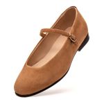 Sapatilha Feminina Domenica Couro Velour Tan