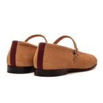 Sapatilha Feminina Domenica Couro Velour Tan