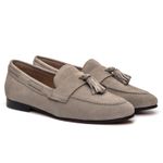 Sapato Feminino Tassel Loafer Allegra Suede Gelo Croche