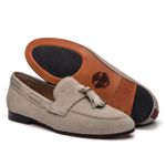Sapato Feminino Tassel Loafer Allegra Suede Gelo Croche