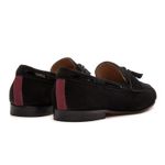 Sapato Feminino Loafer Tassel Allegra Suede Preto