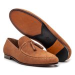 Mocassim Masculino de Couro Camurça Whisky Conhaque 194047