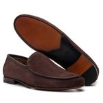 Mocassim Masculino de Couro Camurça Terra