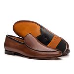 Mocassim Loafer Masculino Portofino Couro Whisky e Cabernet