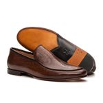 Mocassim Loafer Masculino Portofino Couro Croco Whisky