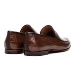 Mocassim Loafer Masculino Portofino Couro Croco Whisky