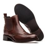 Bota Chelsea Feminina Gênova Castanho Solado Top Rubber