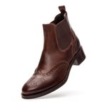 Bota Chelsea Feminina Gênova Castanho Solado Top Rubber