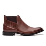 Bota Masculina Chelsea de Couro Conhaque