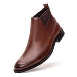 Bota Masculina Chelsea de Couro Conhaque