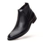 Bota Masculina Chelsea de Couro Preto