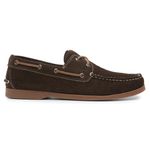 Mocassim Sider Casual Masculino de Couro Camurça Café 3587