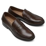 Mocassim Argentino Masculino de Couro Marrom escuro 4304