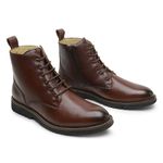 Bota Masculina de Couro com Cadarço 7151 Chocolate