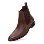 Bota Social Masculina Chelsea Torino em Couro Castanho