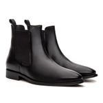 Bota Social Masculina Chelsea Torino em Couro Preta