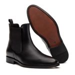 Bota Social Masculina Chelsea Torino em Couro Preta