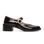 Sapato Boneca Camellia Couro Verniz Preto