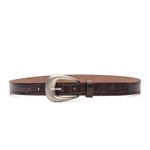 Cinto de Couro Croco Rovere Café