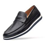 Sapato Loafer Pienza de Couro Marinho Escuro