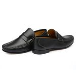 Mocassim Casual Floater Preto Gf03 Solado De Couro