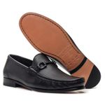 Mocassim Black Floater Preto Solado de Couro GJ01 BR-BK
