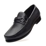 Mocassim Monaco Black Floater Solado de Couro