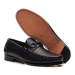 Mocassim Monaco Black Floater Solado de Couro
