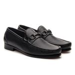 Mocassim Monaco Black Floater Solado de Couro