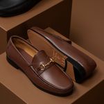 Mocassim Gold de Couro Capuccino Gj02 Solado de Couro